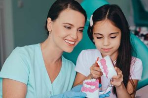 child prepares for pediatric dentistry 